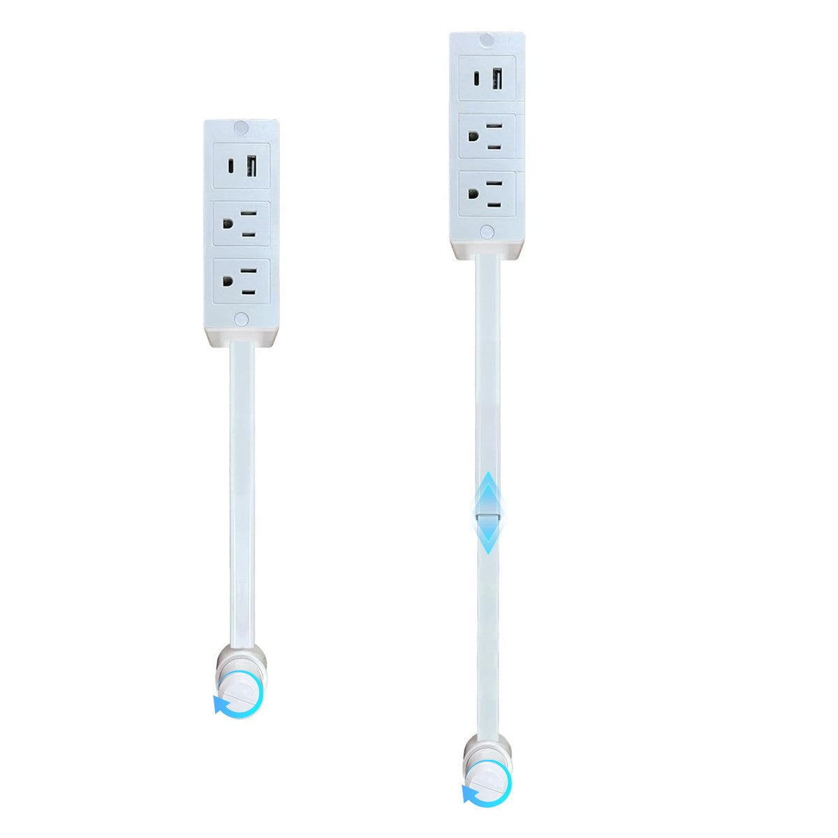 Electrical Outlet Expander with Rotating Power Socket for Sofas, Nightstands, and Desks