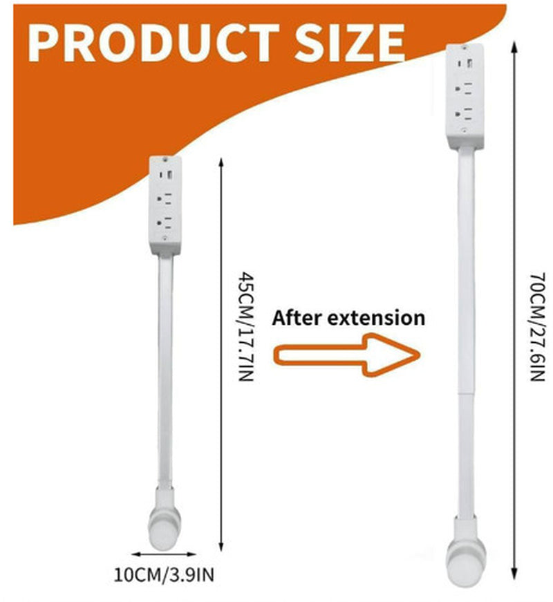 Electrical Outlet Expander with Rotating Power Socket for Sofas, Nightstands, and Desks