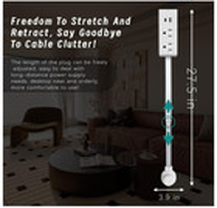 Electrical Outlet Expander with Rotating Power Socket for Sofas, Nightstands, and Desks