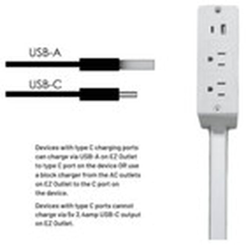 Electrical Outlet Expander with Rotating Power Socket for Sofas, Nightstands, and Desks